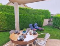 grass, furniture, table, outdoor, coffee table, chair, house, plant, couch, flowerpot